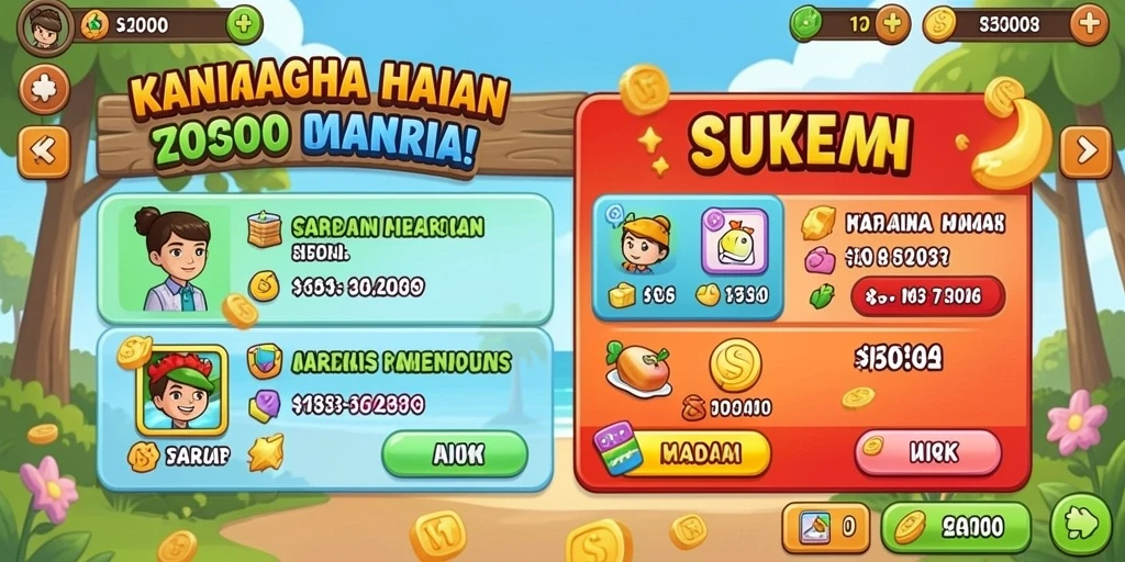Karakter dengan aksesori yang beragam.